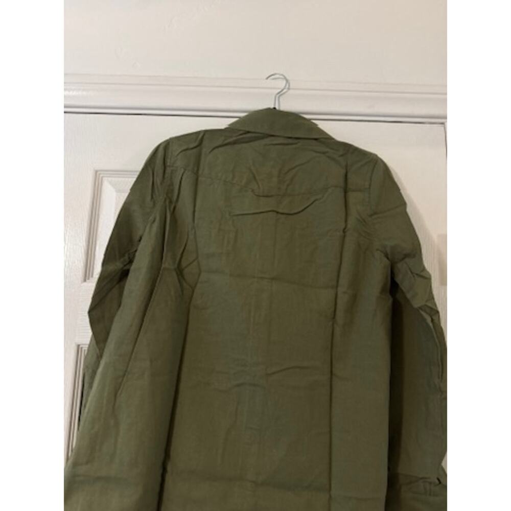 tuckernuck olive steele button up collared shirt women size small - Picture 7 of 10